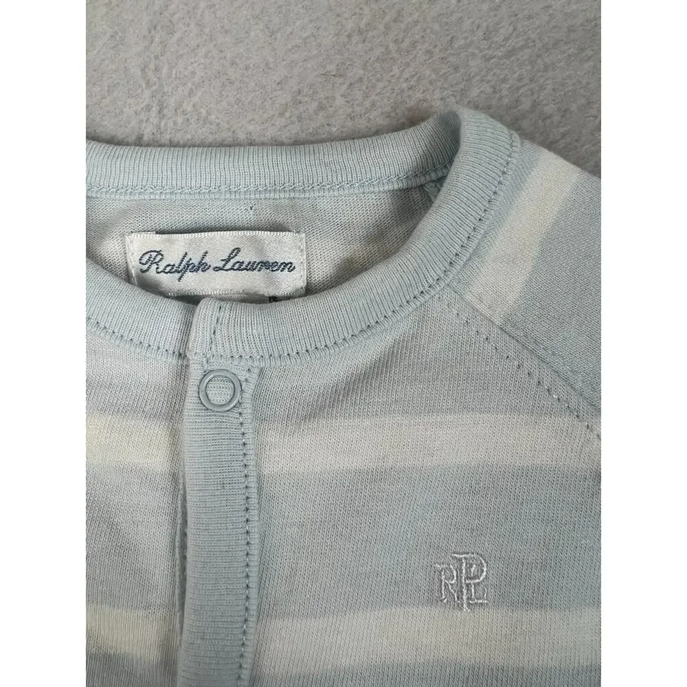 Polo Ralph Lauren Coverall Baby Size 6 Months One Piece Fleece full Button Front